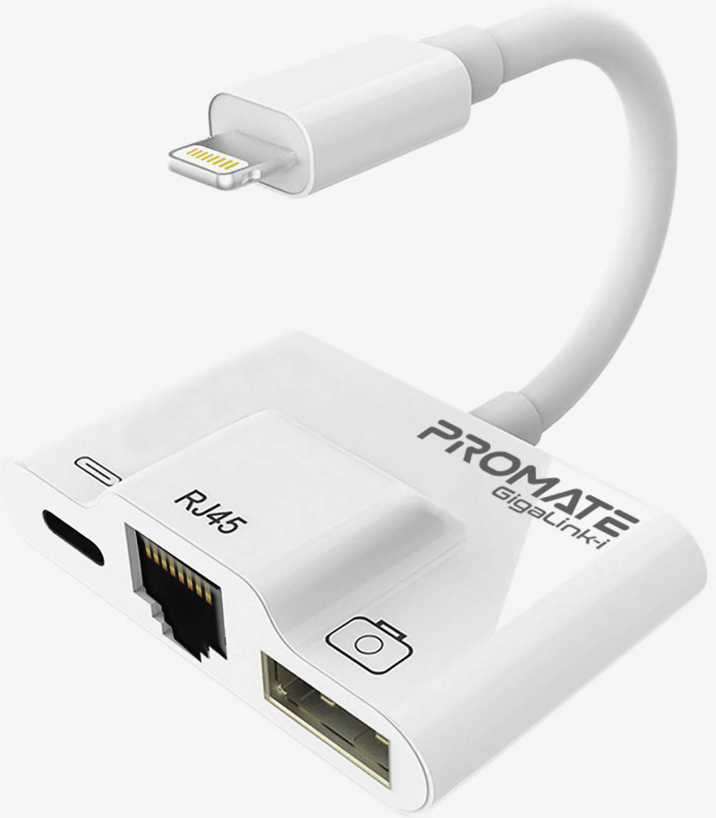 Адаптер Promate GigaLink-i Lightning/USB 3.0 OTG+Ethernet Rj-45+Lightning-in White, Белый
Адаптер Promate GigaLink-i Lightning/USB 3.0 OTG+Ethernet Rj-45+Lightning-in White, Белый