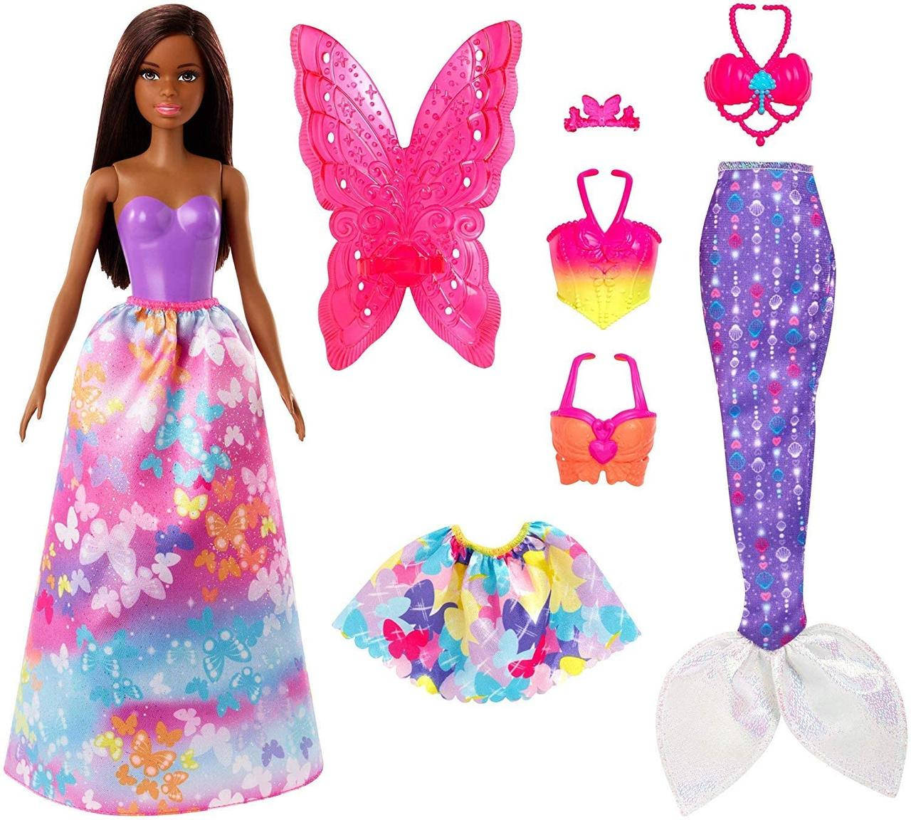 Кукла Barbie Dreamtopia Doll and Fashions Dress Up Gift Set, Brunette Фея Русалка Сказочное превращение GJK41
Кукла Barbie Dreamtopia Doll and Fashions Dress Up Gift Set, Brunette Фея Русалка Сказочное превращение GJK41