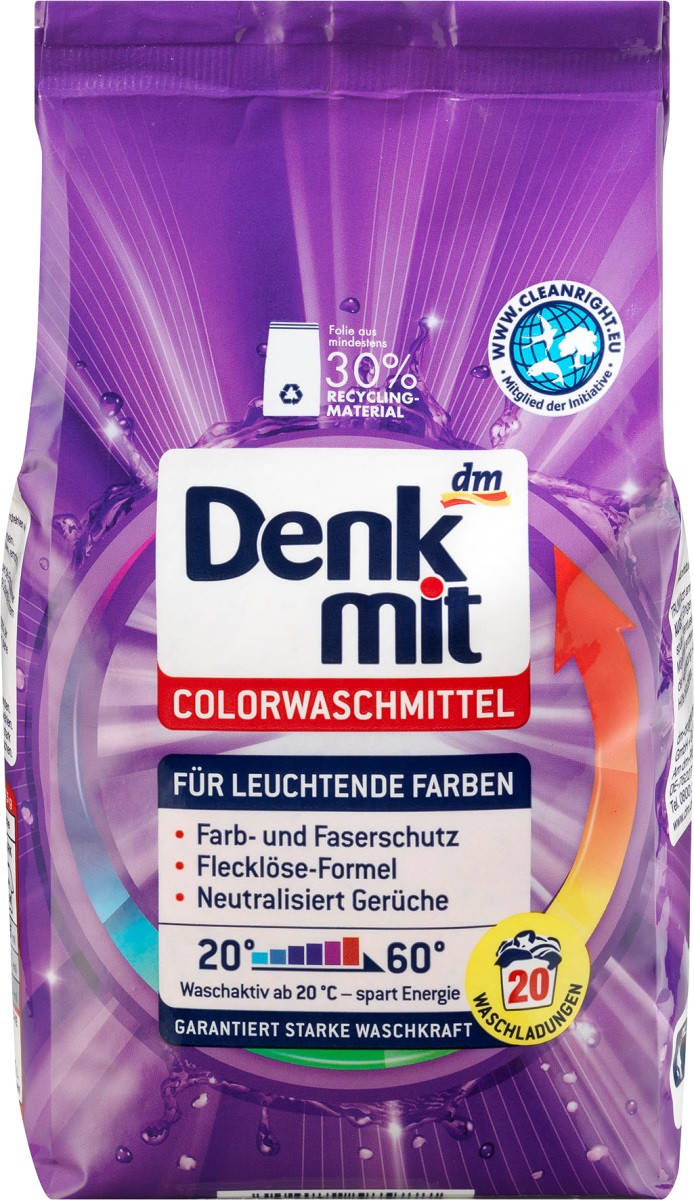 Denkmit Colorwaschmittel Pulver стиральный порошок для цветного белья на 20 стирок 1,35 кг
Denkmit Colorwaschmittel Pulver стиральный порошок для цветного белья на 20 стирок 1,35 кг