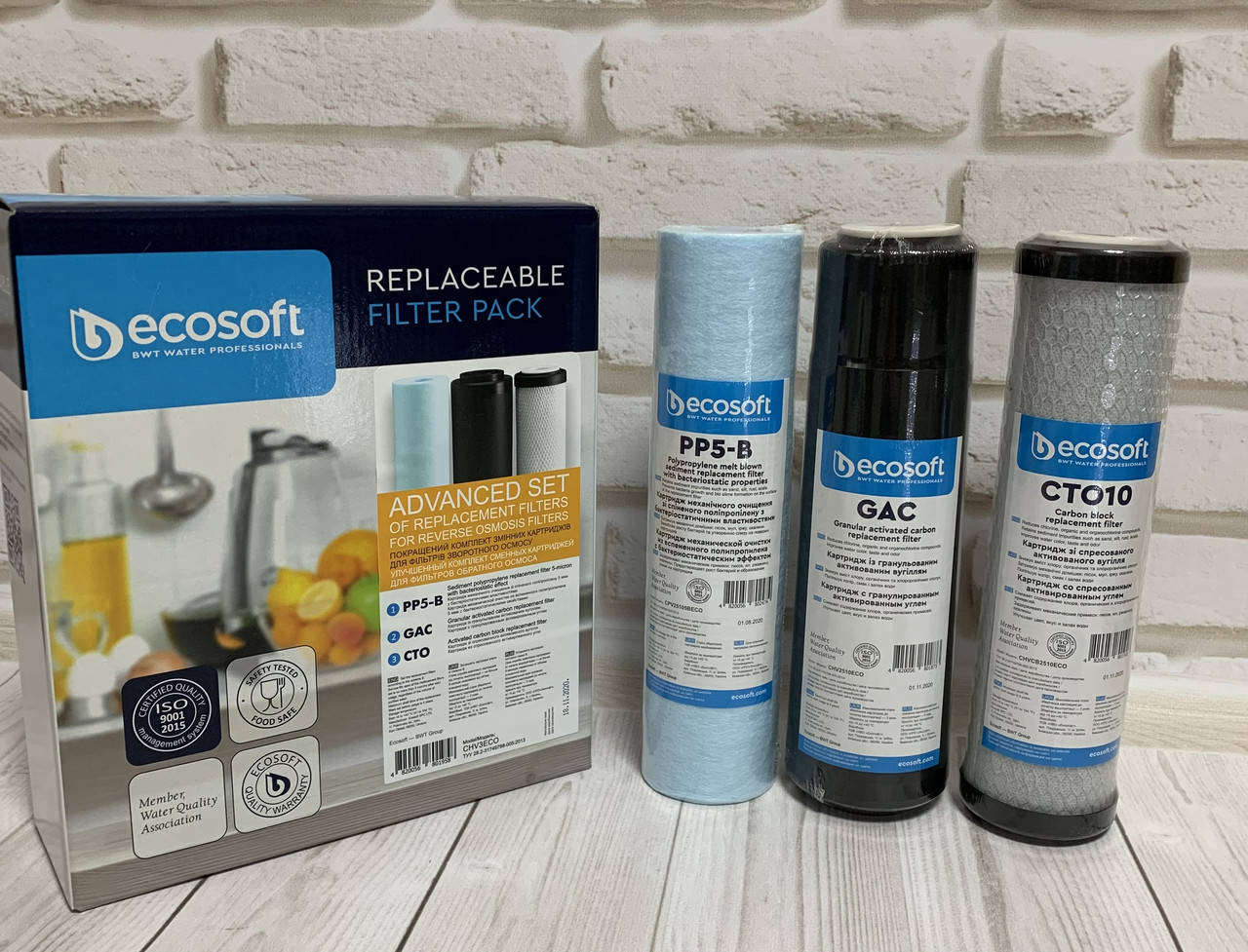 Улучшенный комплект картриджей Ecosoft 1-2-3 для фильтров обратного осмоса, комплектующие к бытовым фильтрам
Улучшенный комплект картриджей Ecosoft 1-2-3 для фильтров обратного осмоса, комплектующие к бытовым фильтрам
