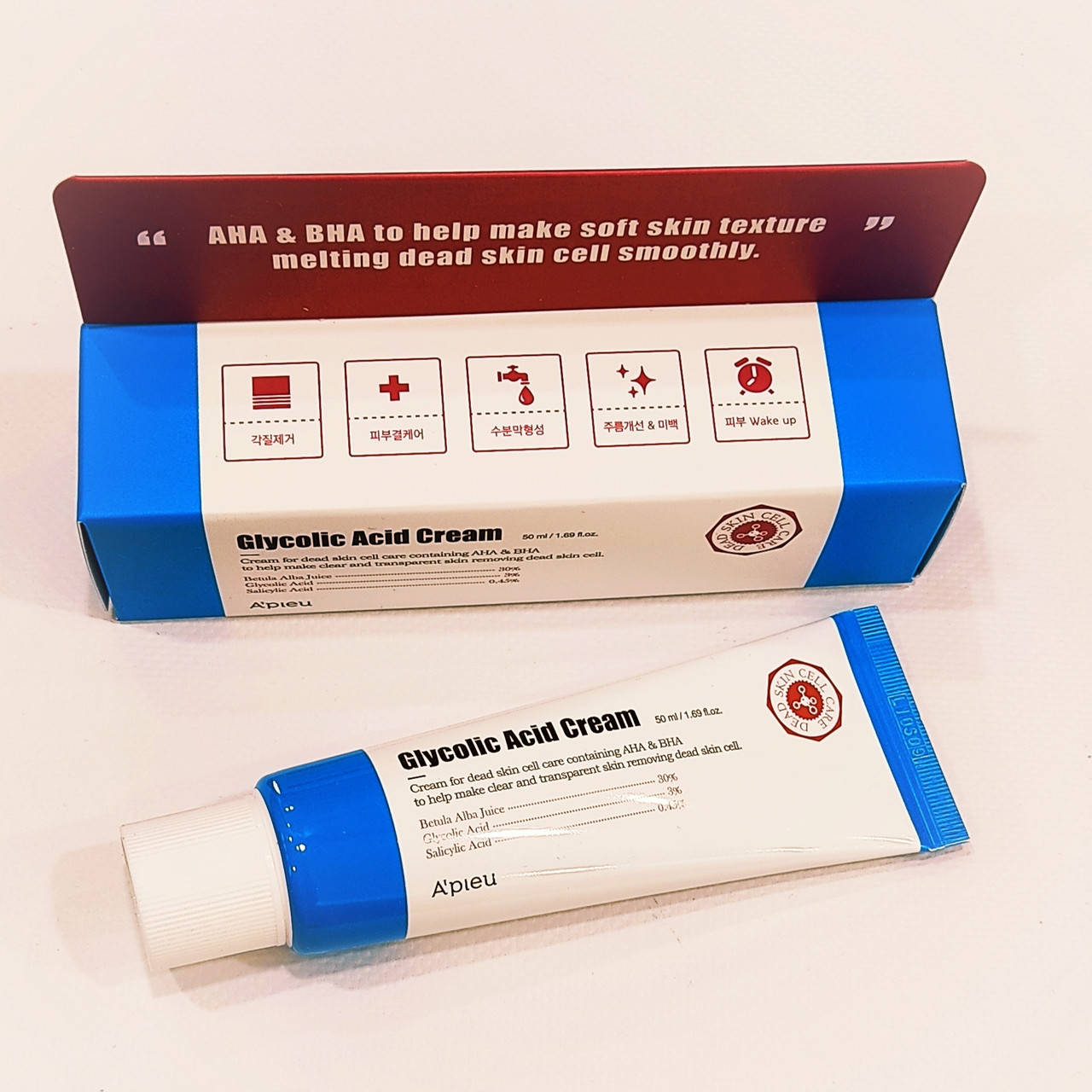 Крем для лица с AHA и BHA кислотами A'Pieu Glycolic Acid Cream 50мл 
Крем для лица с AHA и BHA кислотами A'Pieu Glycolic Acid Cream 50мл