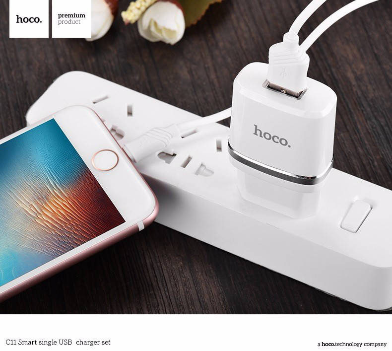 Сетевое ЗУ HOCO C11 Smart на 1 USB (1 A) белый + Lightning cable
Сетевое ЗУ HOCO C11 Smart на 1 USB (1 A) белый + Lightning cable