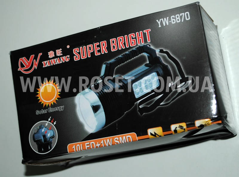 Светодиодная аккумуляторная фонарь-лампа на солнечной батарее - Yawang Solar Super Bright YW-6870, Черный
Светодиодная аккумуляторная фонарь-лампа на солнечной батарее - Yawang Solar Super Bright YW-6870, Черный