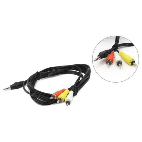 Аудіо-відео кабель 3,5mm/3xRCA (пальчик - 3 тюльпана (M/M)) Cablexpert (CCA-4P2R-2M) AV, 2.0m Black, Черный
Аудіо-відео кабель 3,5mm/3xRCA (пальчик - 3 тюльпана (M/M)) Cablexpert (CCA-4P2R-2M) AV, 2.0m Black, Черный