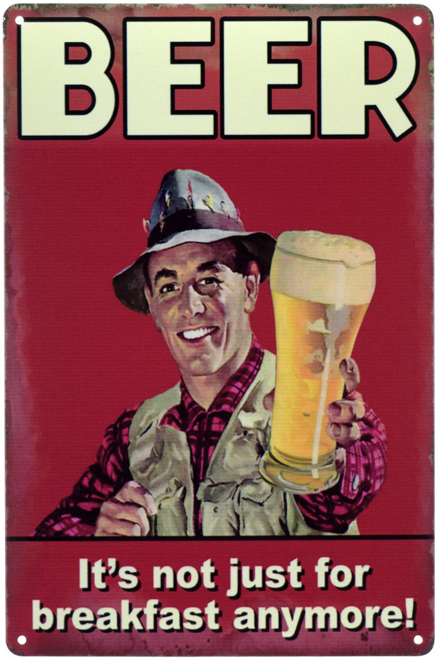 Металлическая табличка "Пиво Не Только Для Завтрака / Beer It's Not Just For Breakfast Anymore"
Металлическая табличка "Пиво Не Только Для Завтрака / Beer It's Not Just For Breakfast Anymore"