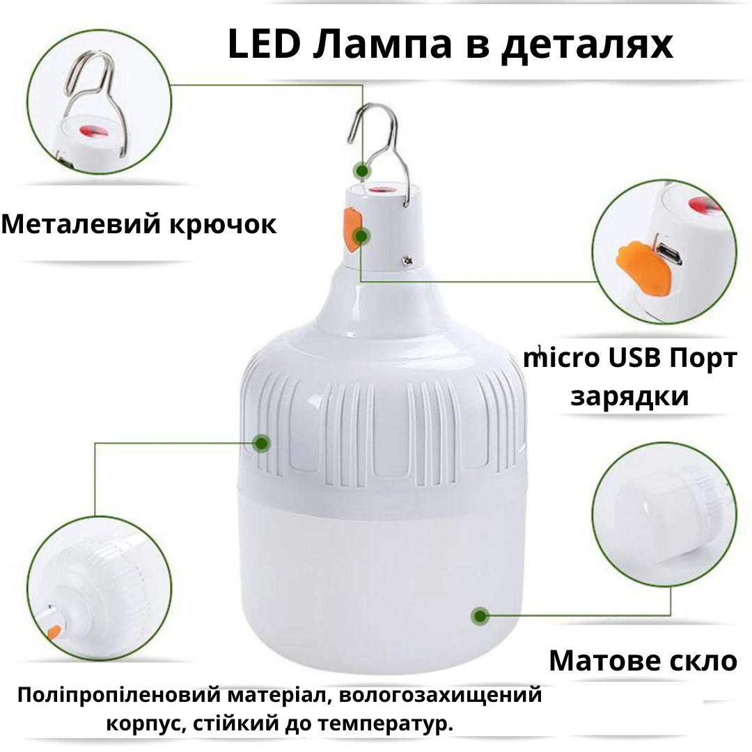 Фонарь лампа для кемпинга, подвесной на аккумуляторе 18650 BK, 1200mAh, USB светильник Белый 20W
Фонарь лампа для кемпинга, подвесной на аккумуляторе 18650 BK, 1200mAh, USB светильник Белый 20W