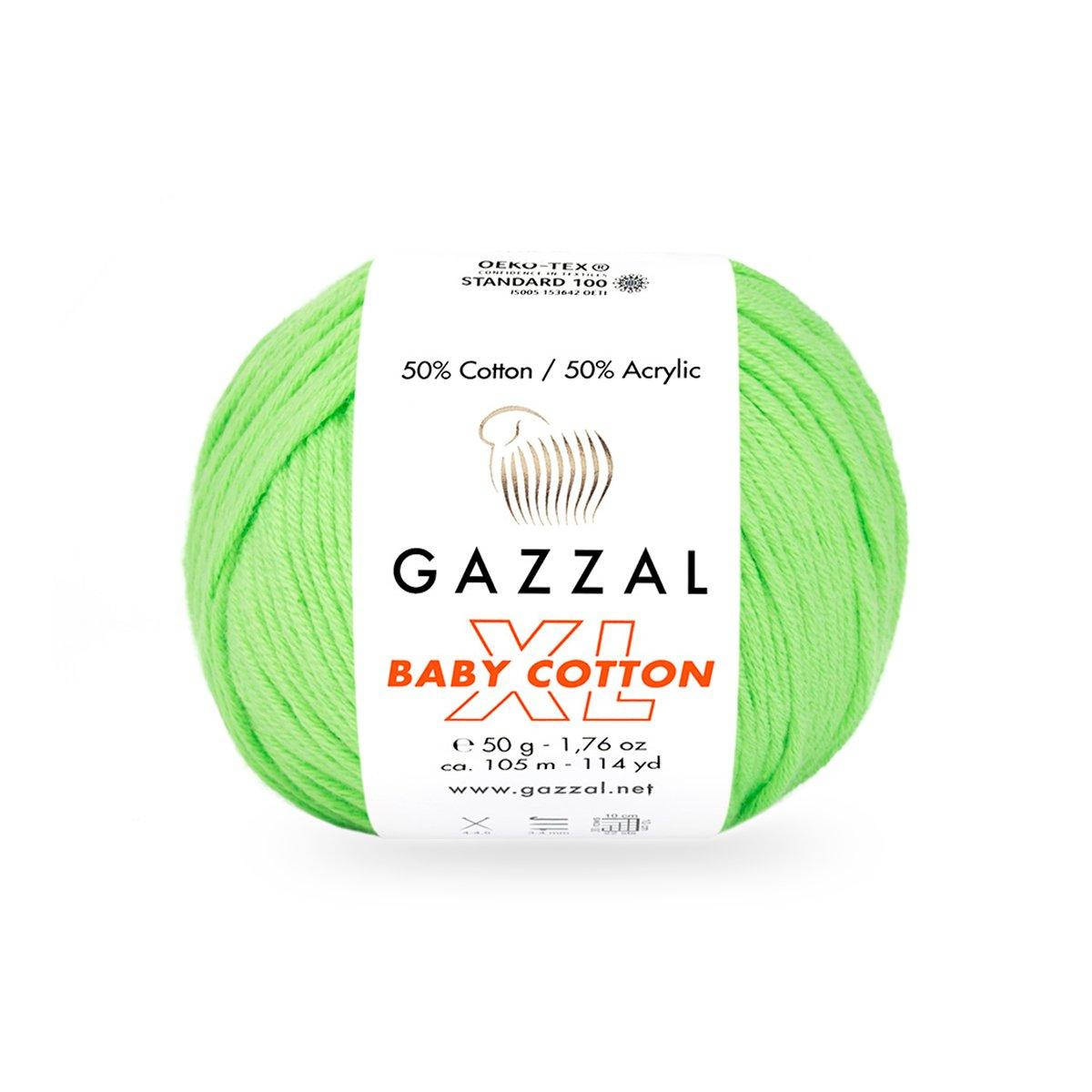 Gazzal Baby Cotton XL (Газзал Беби Котон ХЛ) № 3427 салатовый (Пряжа с хлопком, нитки для вязания)
Gazzal Baby Cotton XL (Газзал Беби Котон ХЛ) № 3427 салатовый (Пряжа с хлопком, нитки для вязания)