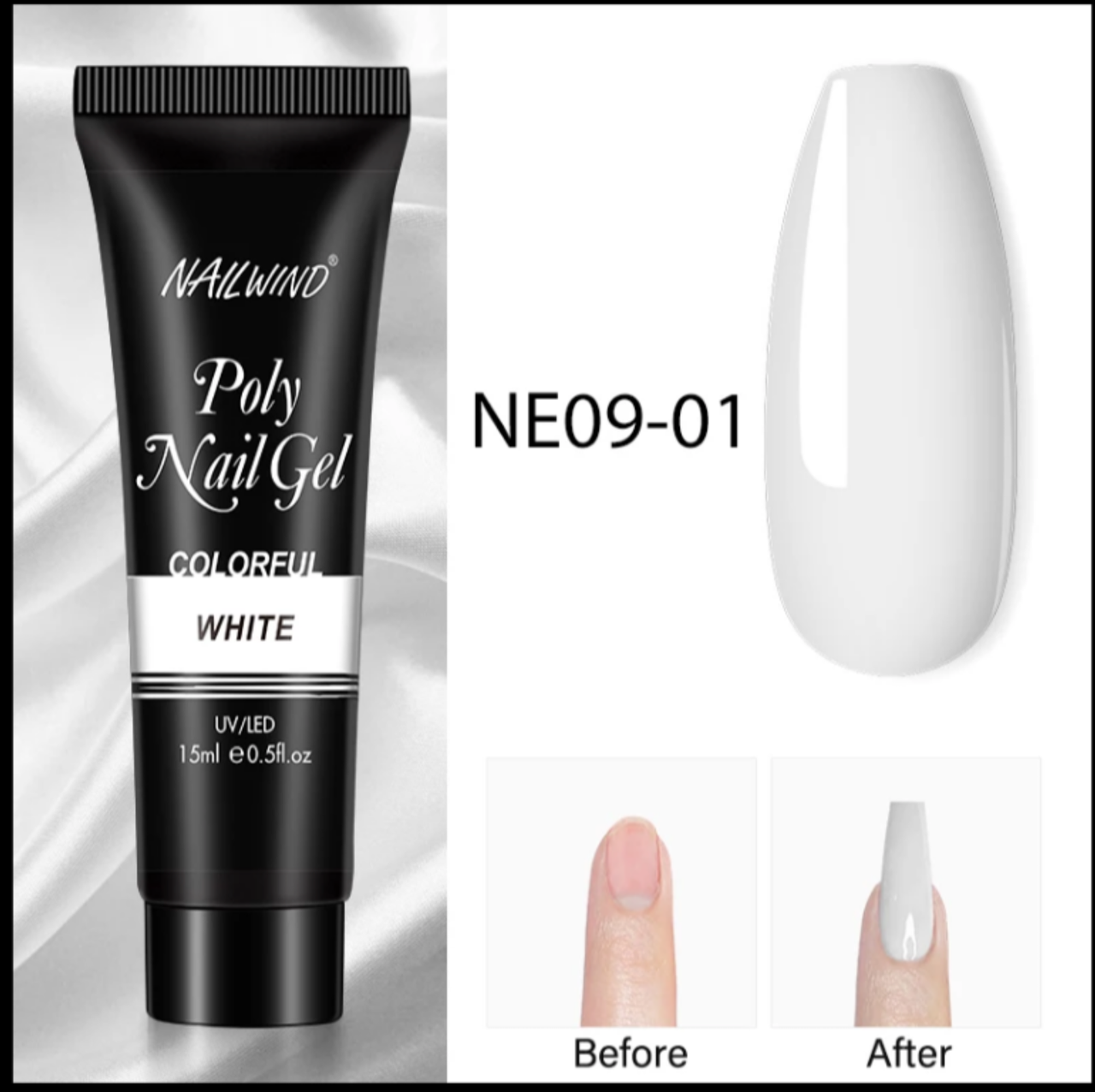 15 мл. Полигель NailWind Акрил гель, акригель для наращивания и укрепление ногтей Белый 01
15 мл. Полигель NailWind Акрил гель, акригель для наращивания и укрепление ногтей Белый 01