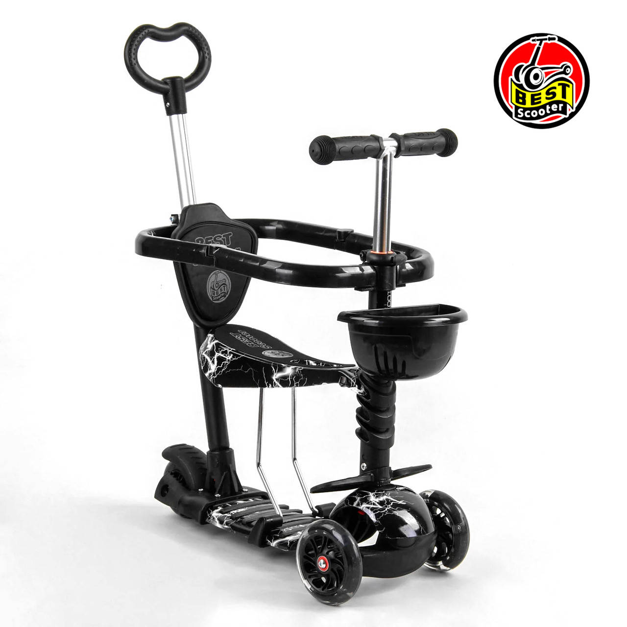 Детский трехколесный самокат 5 в 1 с сиденьем и родительской ручкой Best Scooter S 0452 Черный
Детский трехколесный самокат 5 в 1 с сиденьем и родительской ручкой Best Scooter S 0452 Черный