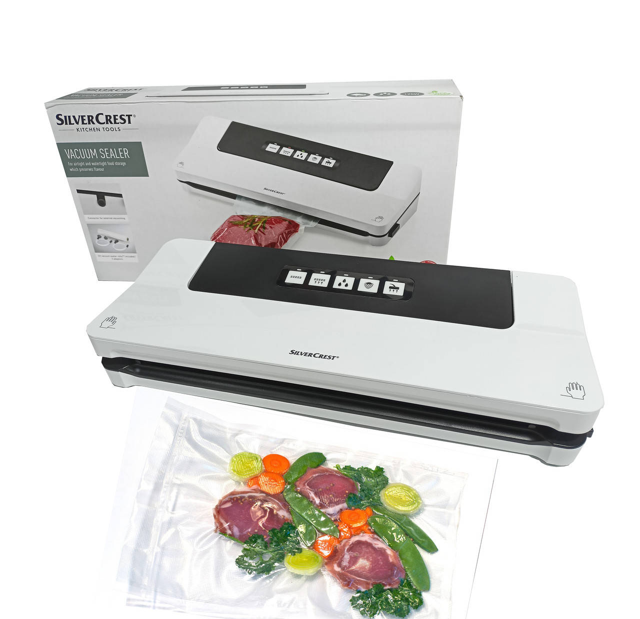 Вакуумный упаковщик, вакууматор Silver Crest SV 125 C3 White (125 Вт, Sous-Vide, Германия)
Вакуумный упаковщик, вакууматор Silver Crest SV 125 C3 White (125 Вт, Sous-Vide, Германия)