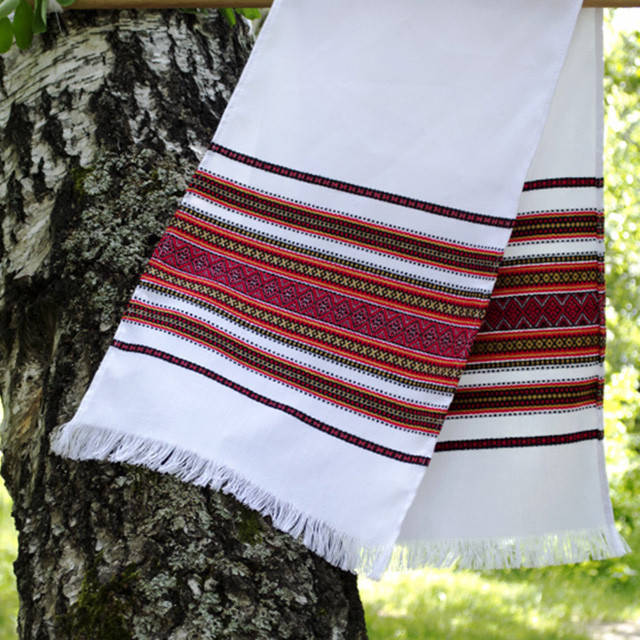 Рушник на свадьбу тканый 110 см.
Рушник на свадьбу тканый 110 см.