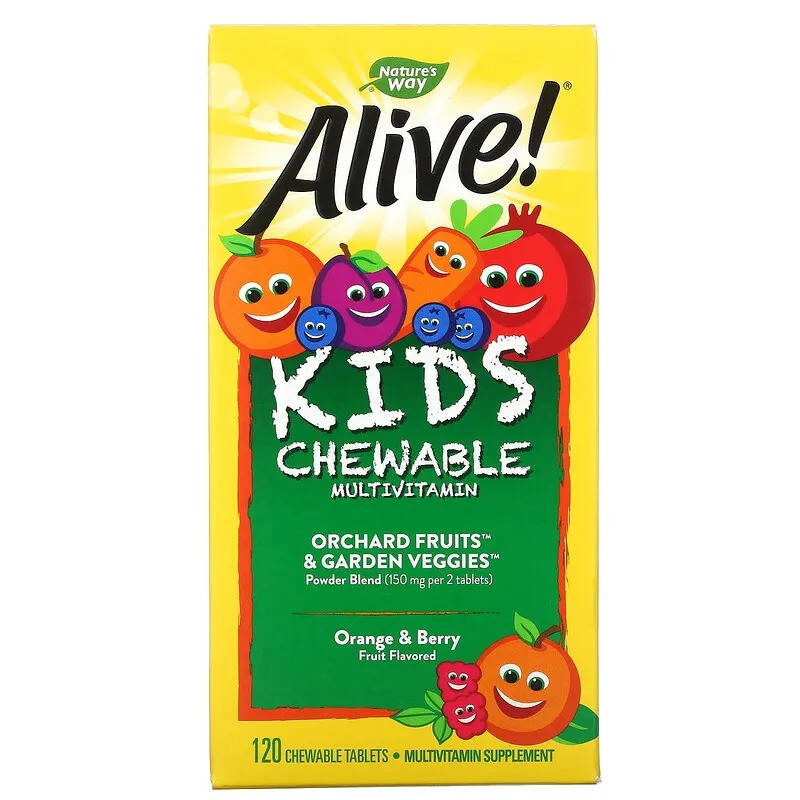 Мультивитамины для детей Nature's Way "Alive! Children's Chewable Multi-Vitamin" (120 жевательных конфет)
Мультивитамины для детей Nature's Way "Alive! Children's Chewable Multi-Vitamin" (120 жевательных конфет)