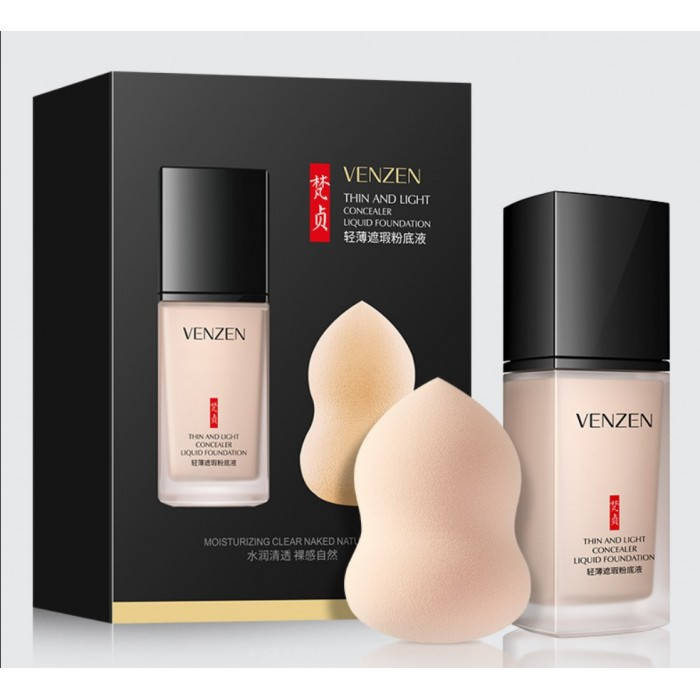 Тональный крем + спонж Veze Thin And Light Concealer Liquid Foundation, тон 01 натуральный, 30мл
Тональный крем + спонж Veze Thin And Light Concealer Liquid Foundation, тон 01 натуральный, 30мл