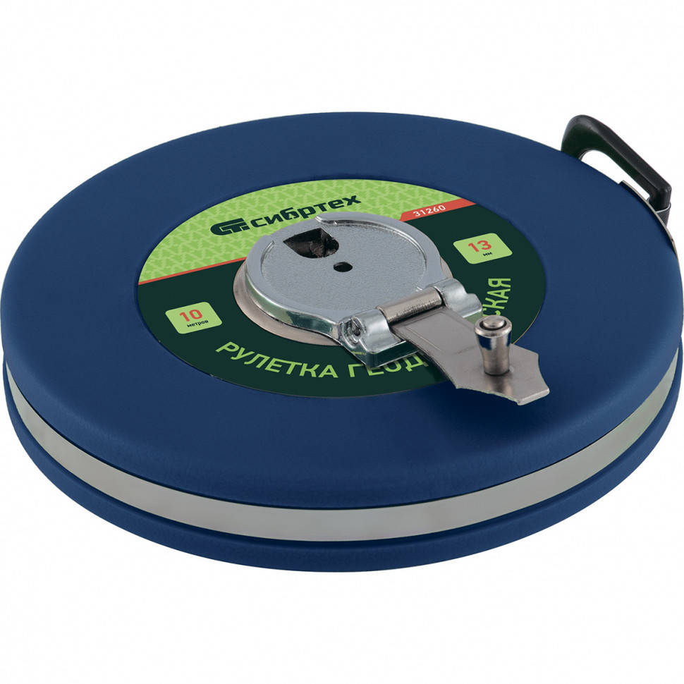 Рулетка геодезическая 50 м х 13 мм, закрытый корпус,фиберглассовая лента СИБРТЕХ 31263 
Рулетка геодезическая 50 м х 13 мм, закрытый корпус,фиберглассовая лента СИБРТЕХ 31263