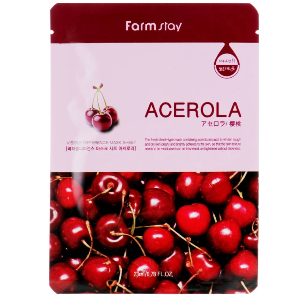 Подтягивающая тканевая маска для лица с ацеролой FarmStay Visible Difference Mask Sheet Acerola 23 мл
Подтягивающая тканевая маска для лица с ацеролой FarmStay Visible Difference Mask Sheet Acerola 23 мл