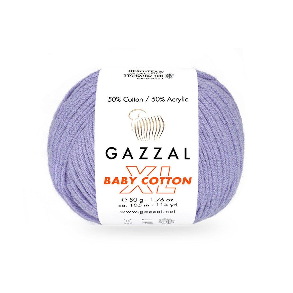 Gazzal Baby Cotton XL (Газзал Беби Котон ХЛ) № 3420 лаванда (Пряжа с хлопком, нитки для вязания) 
Gazzal Baby Cotton XL (Газзал Беби Котон ХЛ) № 3420 лаванда (Пряжа с хлопком, нитки для вязания)