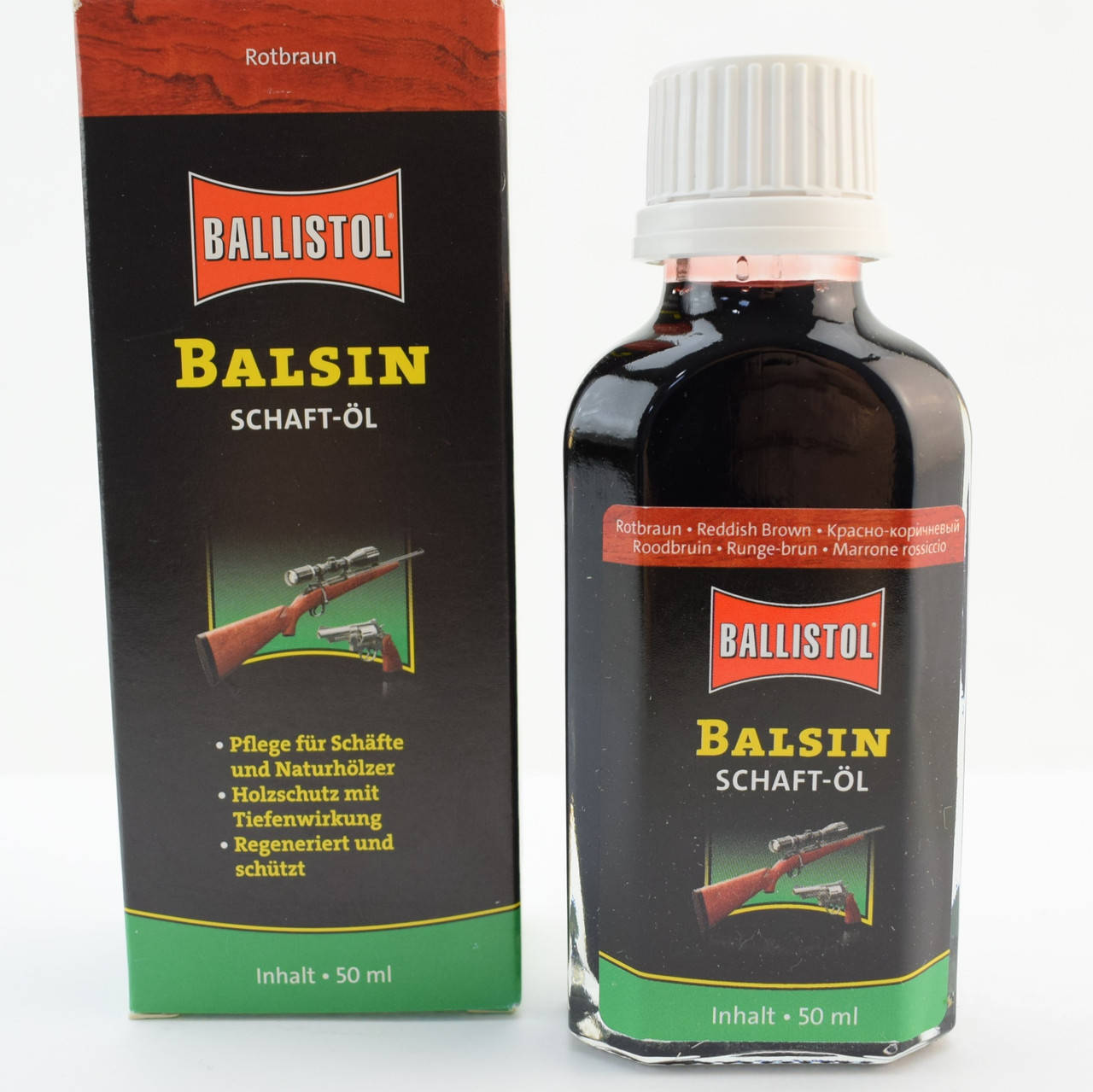 Масло Clever Ballistol Balsin Schaftol 50мл. для ухода за деревом, красно-коричневый
Масло Clever Ballistol Balsin Schaftol 50мл. для ухода за деревом, красно-коричневый