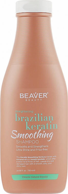 Шампунь з кератином для еластичності волосся Beaver Shampoo Brazilian Keratin 730 мл
Шампунь з кератином для еластичності волосся Beaver Shampoo Brazilian Keratin 730 мл