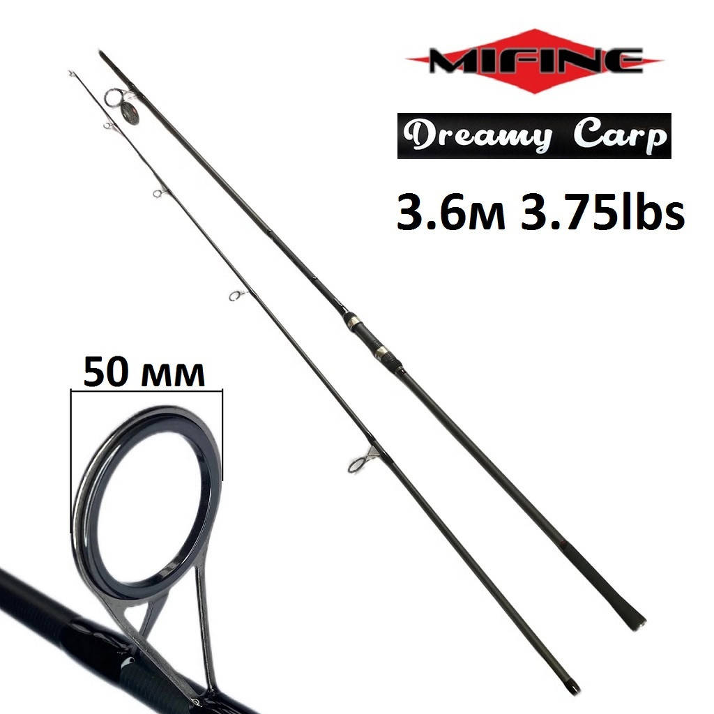 Карповое удилище Mifine Dreamy Carp 3.6м 3.75lbs кольцо 50мм двухчастное штекерное, Черный
Карповое удилище Mifine Dreamy Carp 3.6м 3.75lbs кольцо 50мм двухчастное штекерное, Черный