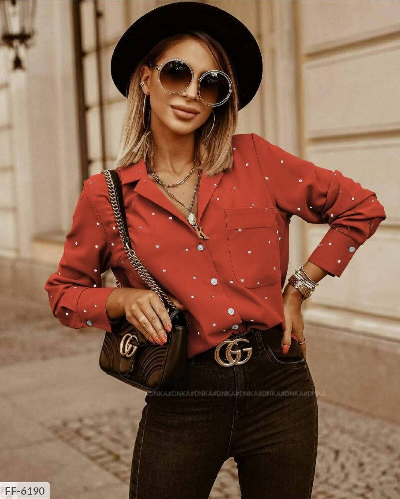 Классическая женская рубашка прямого кроя на пуговицах в горошек длинный рукав р-ры 42-44,46-48 арт 41538
Классическая женская рубашка прямого кроя на пуговицах в горошек длинный рукав р-ры 42-44,46-48 арт 41538