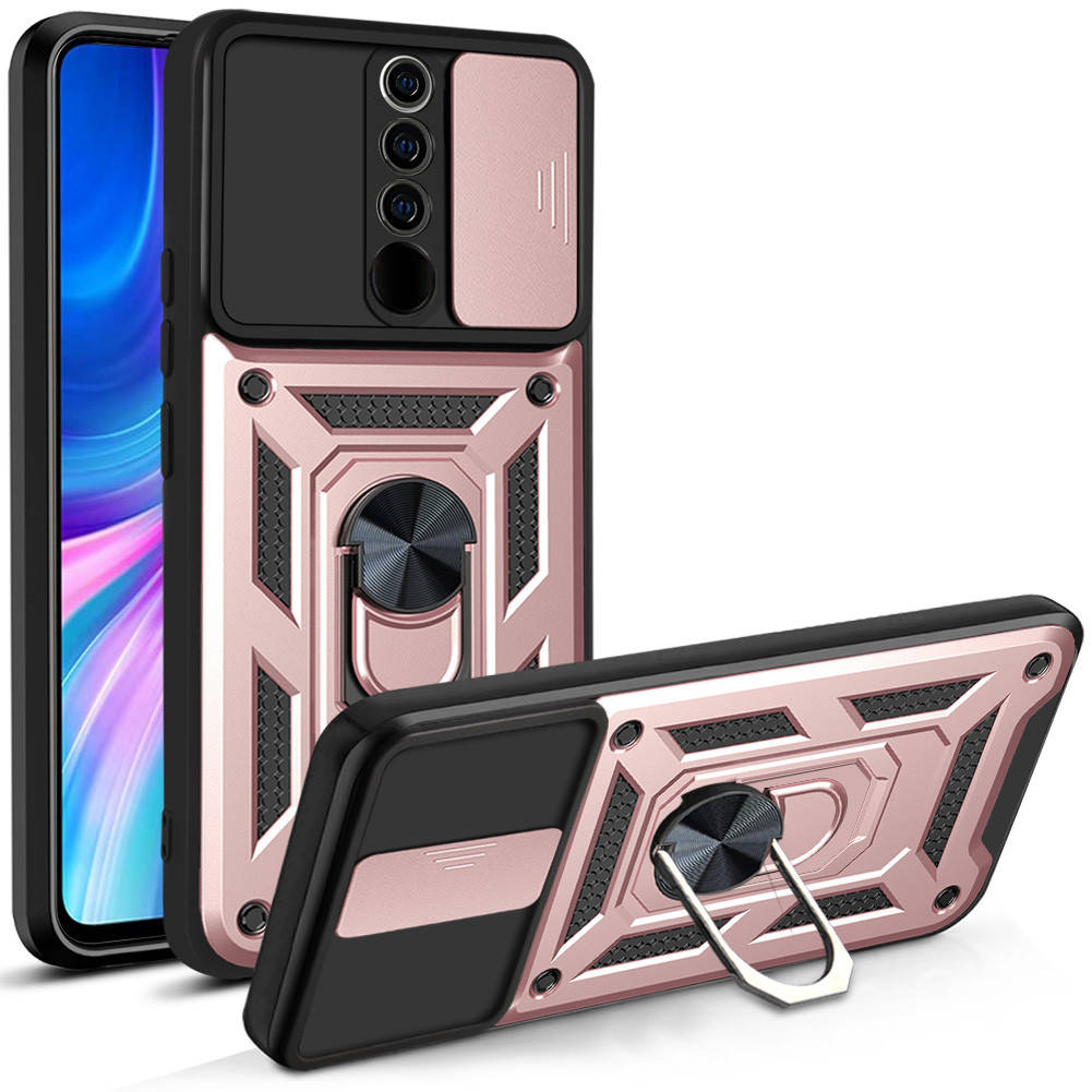 Ударопрочный чехол с защитой камеры для Xiaomi Redmi Note 8 Pro с кольцом Розово-золотистый, Розовое золото
Ударопрочный чехол с защитой камеры для Xiaomi Redmi Note 8 Pro с кольцом Розово-золотистый, Розовое золото