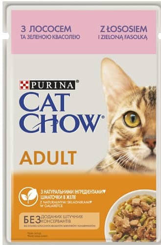 Влажный порционный корм для котов нежные кусочки в желе с лососем Purina Cat Chow Adult 85 гр.
Влажный порционный корм для котов нежные кусочки в желе с лососем Purina Cat Chow Adult 85 гр.