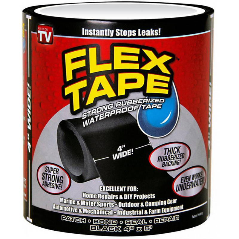 Водонепроницаемая изоляционная прочная скотч лента Flex Tape 100 мм х 1.5 м Черная (Оригинальные Фото), Черный
Водонепроницаемая изоляционная прочная скотч лента Flex Tape 100 мм х 1.5 м Черная (Оригинальные Фото), Черный