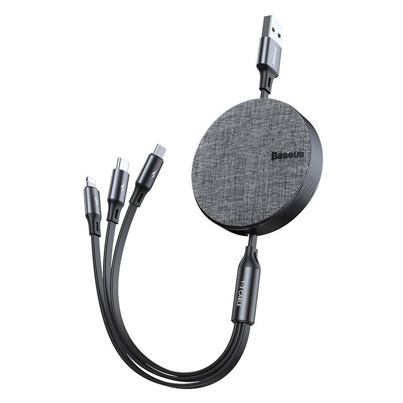 Кабель-рулетка Baseus Fabric 3в1 Flexible Combo Micro USB+Lightning+Type-C 1,2 м/ 3,5А, Серый
Кабель-рулетка Baseus Fabric 3в1 Flexible Combo Micro USB+Lightning+Type-C 1,2 м/ 3,5А, Серый