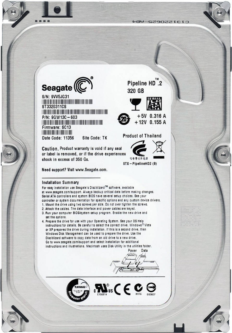 Жесткий диск 3.5" 320GB Seagate Pipeline HD 5900rpm 8MB SATAII (ST3320311CS) Refurbished
Жесткий диск 3.5" 320GB Seagate Pipeline HD 5900rpm 8MB SATAII (ST3320311CS) Refurbished
