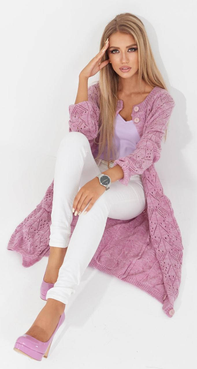 Ажурный женский кардиган с карманами
Ажурный женский кардиган с карманами