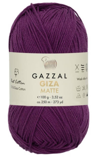 Gazzal Giza Matte (Газзал Гиза Матте) № 5567 фиолетовый (Пряжа хлопок, нитки для вязания)
Gazzal Giza Matte (Газзал Гиза Матте) № 5567 фиолетовый (Пряжа хлопок, нитки для вязания)