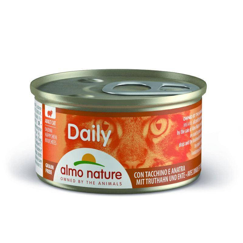 Almo Nature Daily Menu Cat 85 г - Консервированный корм Кусочки в соусе с индейкой и уткой для кошек
Almo Nature Daily Menu Cat 85 г - Консервированный корм Кусочки в соусе с индейкой и уткой для кошек