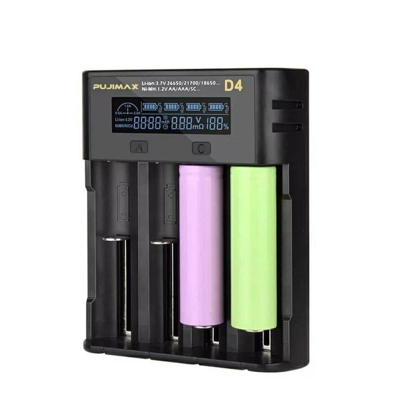 Умное зарядное устройство Pujimax D4 AA, AAA, 18650, 26650, 10440, 16340, 17500 и др.NiMH
Умное зарядное устройство Pujimax D4 AA, AAA, 18650, 26650, 10440, 16340, 17500 и др.NiMH
