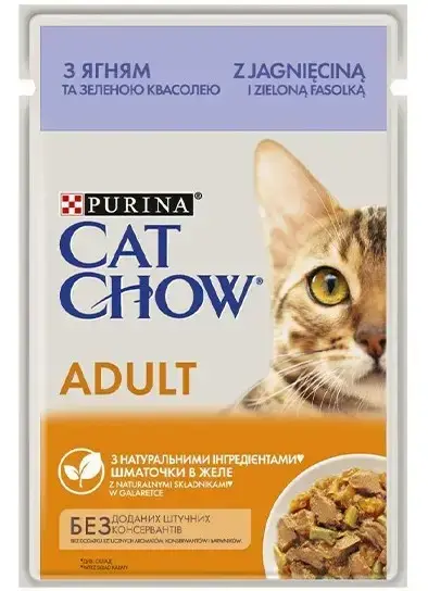 Влажный корм для кошек Purina Cat Chow Sterilised нежные кусочки в желе с ягненком и зеленой фасолью
Влажный корм для кошек Purina Cat Chow Sterilised нежные кусочки в желе с ягненком и зеленой фасолью