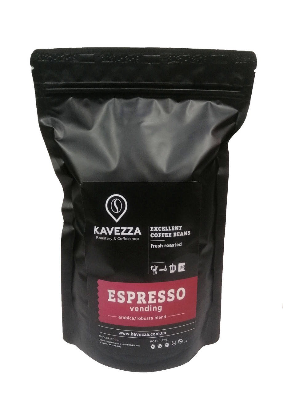 Кава в зернах ESPRESSO VENDING blend, 500 г (арабіка 40% - робуста 60%)
Кава в зернах ESPRESSO VENDING blend, 500 г (арабіка 40% - робуста 60%)