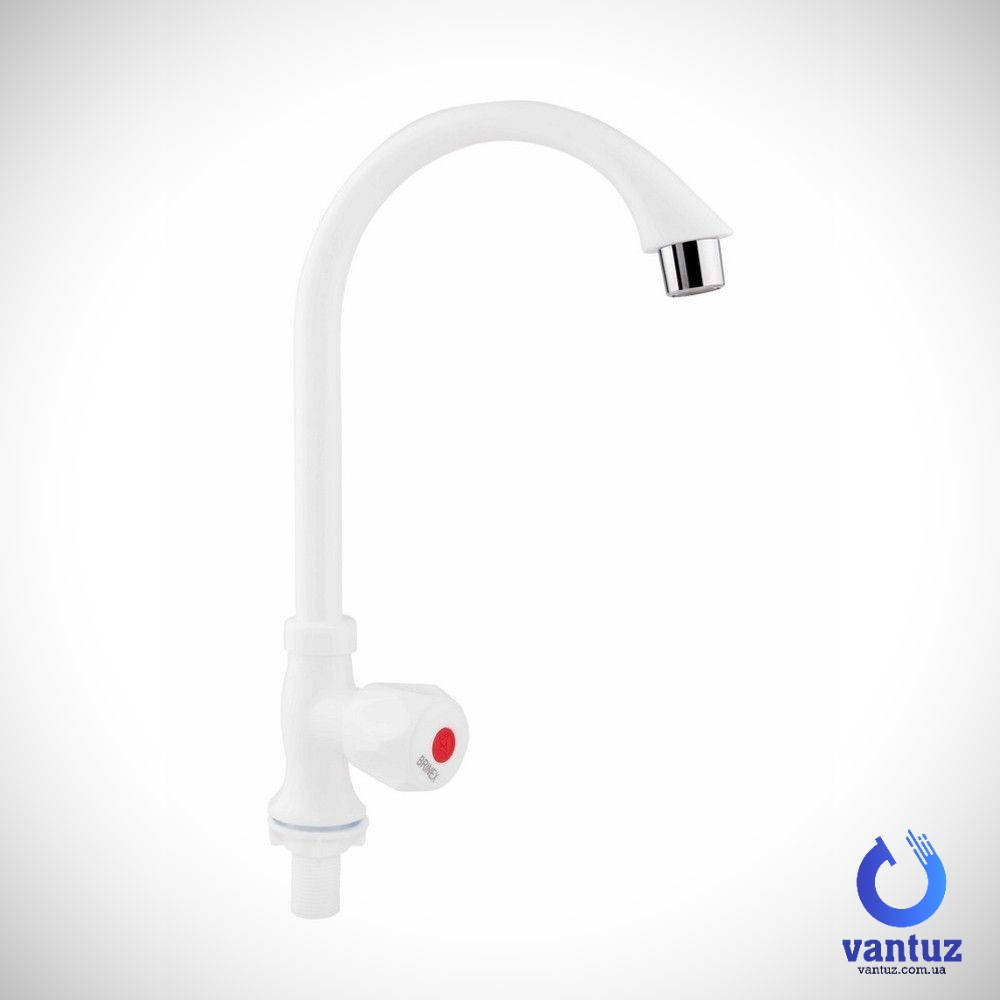 Монокран для кухни Brinex BW 269 ABS-пластик Белый, кран для холодной воды на раковину, кран на одну воду
Монокран для кухни Brinex BW 269 ABS-пластик Белый, кран для холодной воды на раковину, кран на одну воду