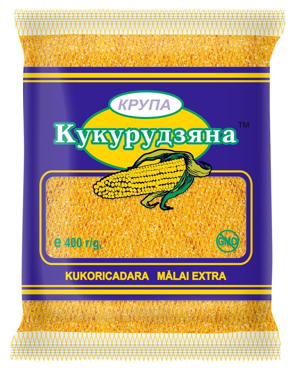 Крупа кукурузная мелкая "Extra", ТМ Хатинка, 0,4кг 
Крупа кукурузная мелкая "Extra", ТМ Хатинка, 0,4кг