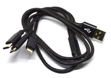 05-12-031. Шнур USB 3в1 (штекер USB А -шт.miсro USB+шт.Iphone (Lighting)+шт.USB type C), сетка, 1,2м, Черный
05-12-031. Шнур USB 3в1 (штекер USB А -шт.miсro USB+шт.Iphone (Lighting)+шт.USB type C), сетка, 1,2м, Черный
