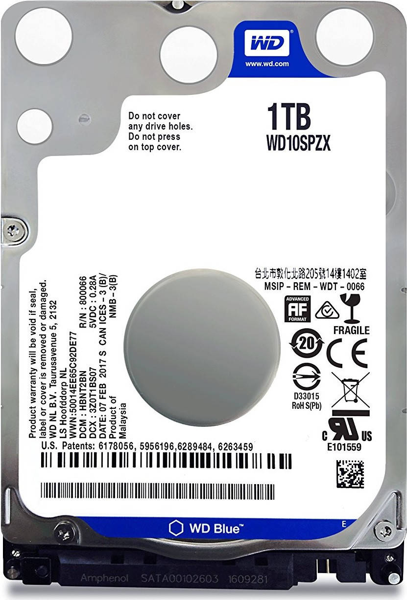 Жесткий диск 2.5" 1TB Western Digital Blue 5400rpm 128MB SATAIII (WD10SPZX) 
Жесткий диск 2.5" 1TB Western Digital Blue 5400rpm 128MB SATAIII (WD10SPZX)