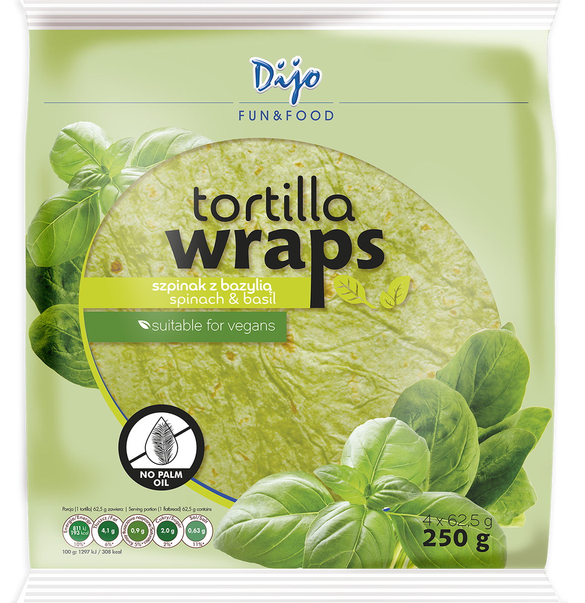 Тортилья шпинатна Dijo 250 грам 25 см
Тортилья шпинатна Dijo 250 грам 25 см