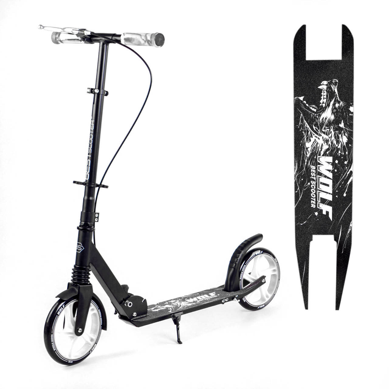 Самокат двухколесный (колеса PU 200 мм, 1 амортизатор, ручной тормоз) Best Scooter WOLF W-17025 Черный
Самокат двухколесный (колеса PU 200 мм, 1 амортизатор, ручной тормоз) Best Scooter WOLF W-17025 Черный