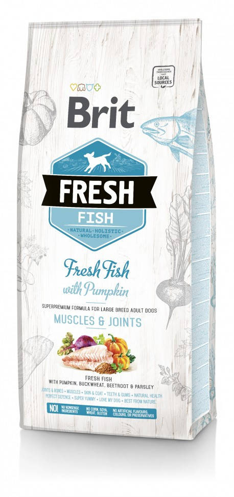 Сухой корм для собак крупных пород Brit Fresh Fish Muscles & Joints с тыквой и рыбой 12 кг
Сухой корм для собак крупных пород Brit Fresh Fish Muscles & Joints с тыквой и рыбой 12 кг