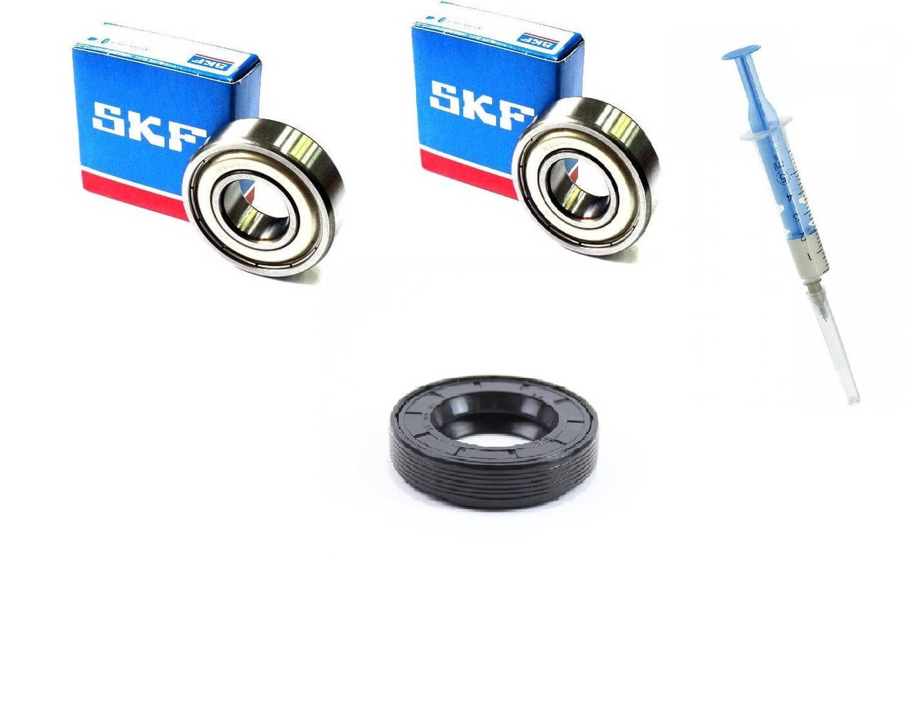 Комплект подшипников SKF 6205 2Z и 6206 2Z, сальник 35х62х10/12 и смазка для стиральной машины Gorenje
Комплект подшипников SKF 6205 2Z и 6206 2Z, сальник 35х62х10/12 и смазка для стиральной машины Gorenje