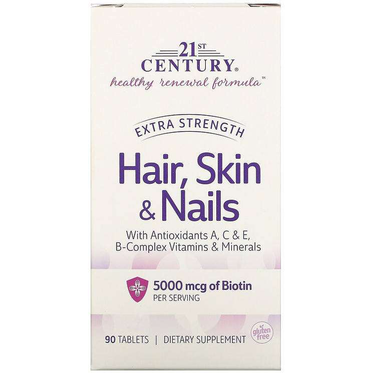 Комплекс для здоровья волос, кожи и ногтей 21st Century "Hair, Skin & Nails" усиленный (90 таблеток)
Комплекс для здоровья волос, кожи и ногтей 21st Century "Hair, Skin & Nails" усиленный (90 таблеток)