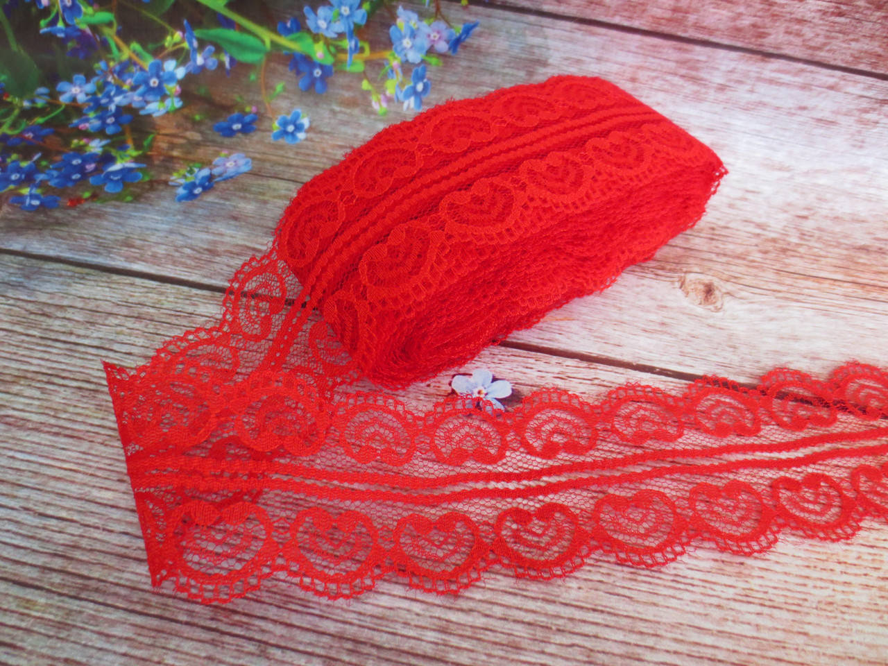 Кружево "Ракушка", 4,8 см, цвет красный 
Кружево "Ракушка", 4,8 см, цвет красный