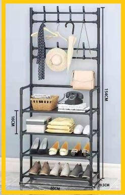 Напольная вешалка для одежды с полками и крючками New simple floor clothes rack Черная, Черный
Напольная вешалка для одежды с полками и крючками New simple floor clothes rack Черная, Черный