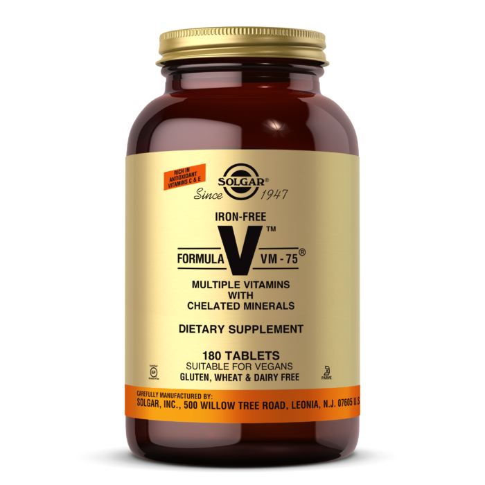 Мультивитамины без железа, формула VM-75, Iron-Free Formula VM-75, Solgar, 180 таблеток
Мультивитамины без железа, формула VM-75, Iron-Free Formula VM-75, Solgar, 180 таблеток