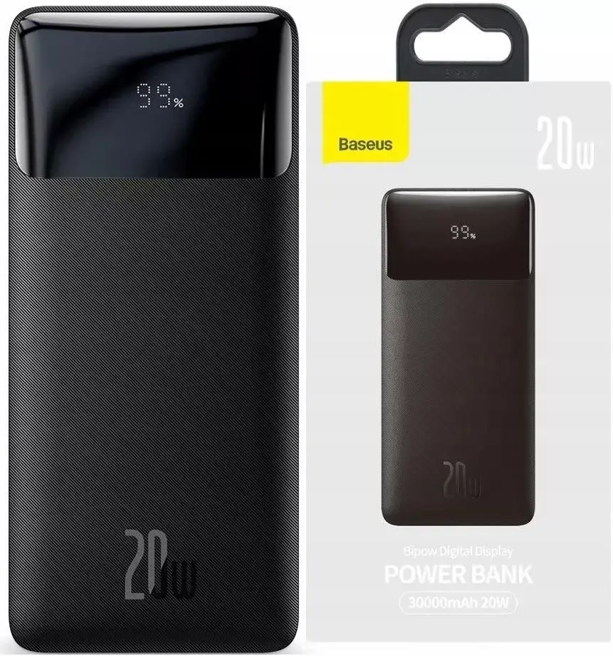 Зовнішній акумулятор (Power Bank) Baseus Bipow Digital Display Powerbank 20W 30000mAh Black (PPDML-N01)
Зовнішній акумулятор (Power Bank) Baseus Bipow Digital Display Powerbank 20W 30000mAh Black (PPDML-N01)