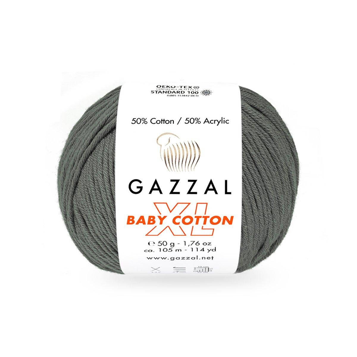 Gazzal Baby Cotton XL (Газзал Беби Котон ХЛ) № 3450 темно-серый (Пряжа с хлопком, нитки для вязания)
Gazzal Baby Cotton XL (Газзал Беби Котон ХЛ) № 3450 темно-серый (Пряжа с хлопком, нитки для вязания)