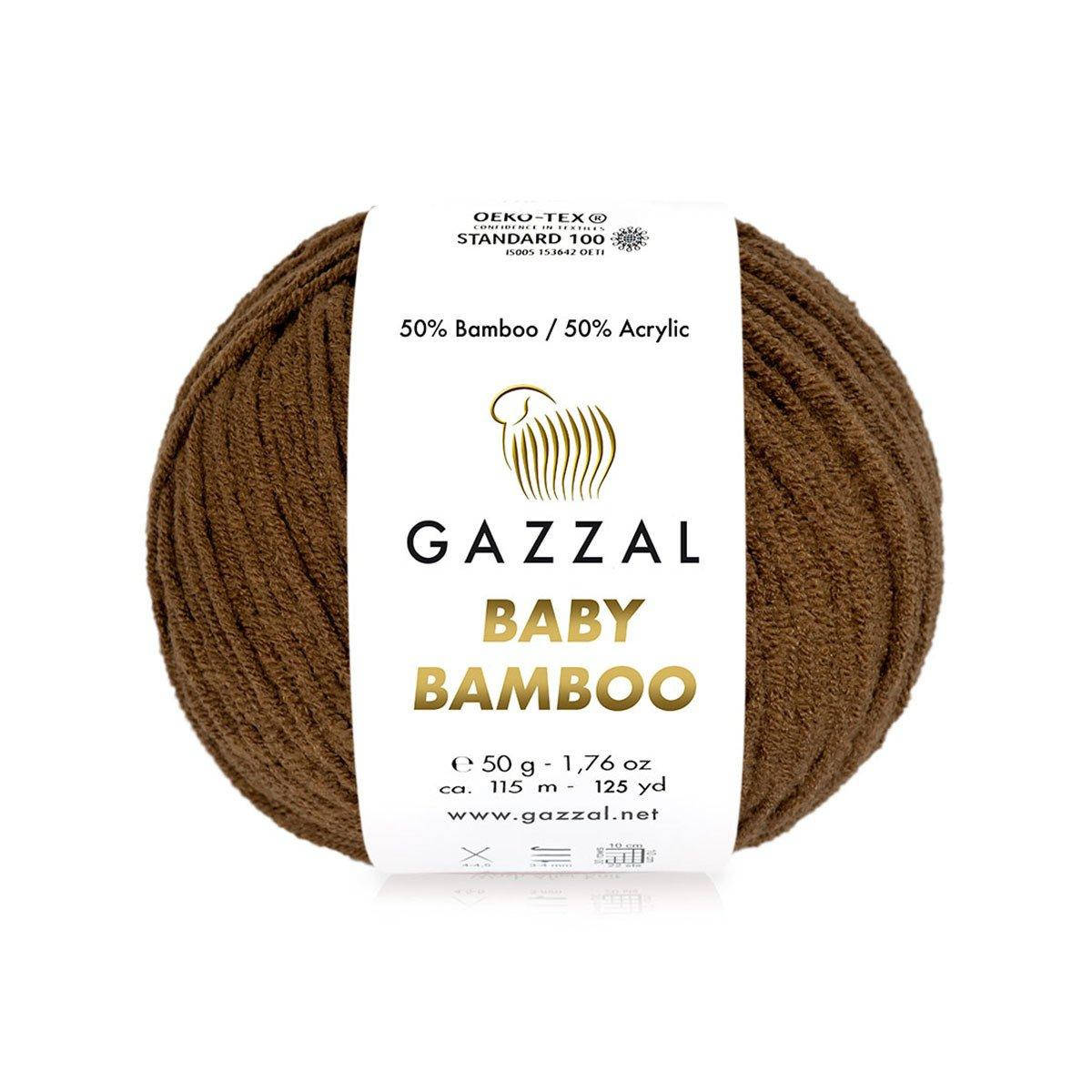 Gazzal Baby Bamboo (Газзал Беби Бамбу) № 95226 корица (Пряжа бамбук, нитки для вязания), Коричневый
Gazzal Baby Bamboo (Газзал Беби Бамбу) № 95226 корица (Пряжа бамбук, нитки для вязания), Коричневый